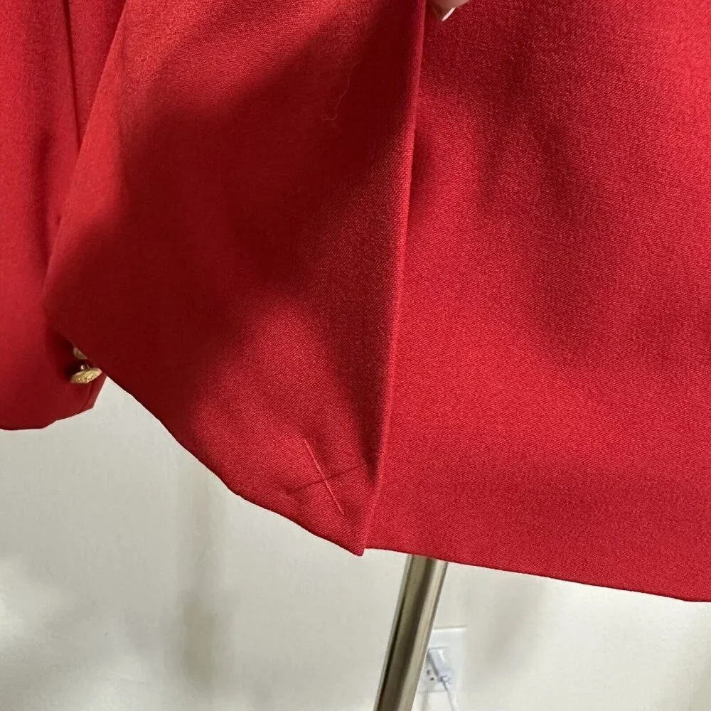 Boston Proper Andrea Behar Women's Royal Crest Blazer Jacket Size 6 Red NWOT